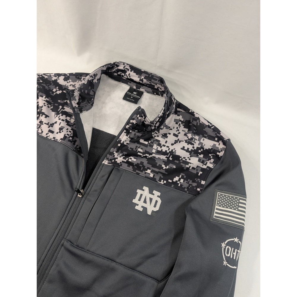 Notre Damn Irish Colosseum OHT Digi Camo Military Full Zip Jacket Men's Medium